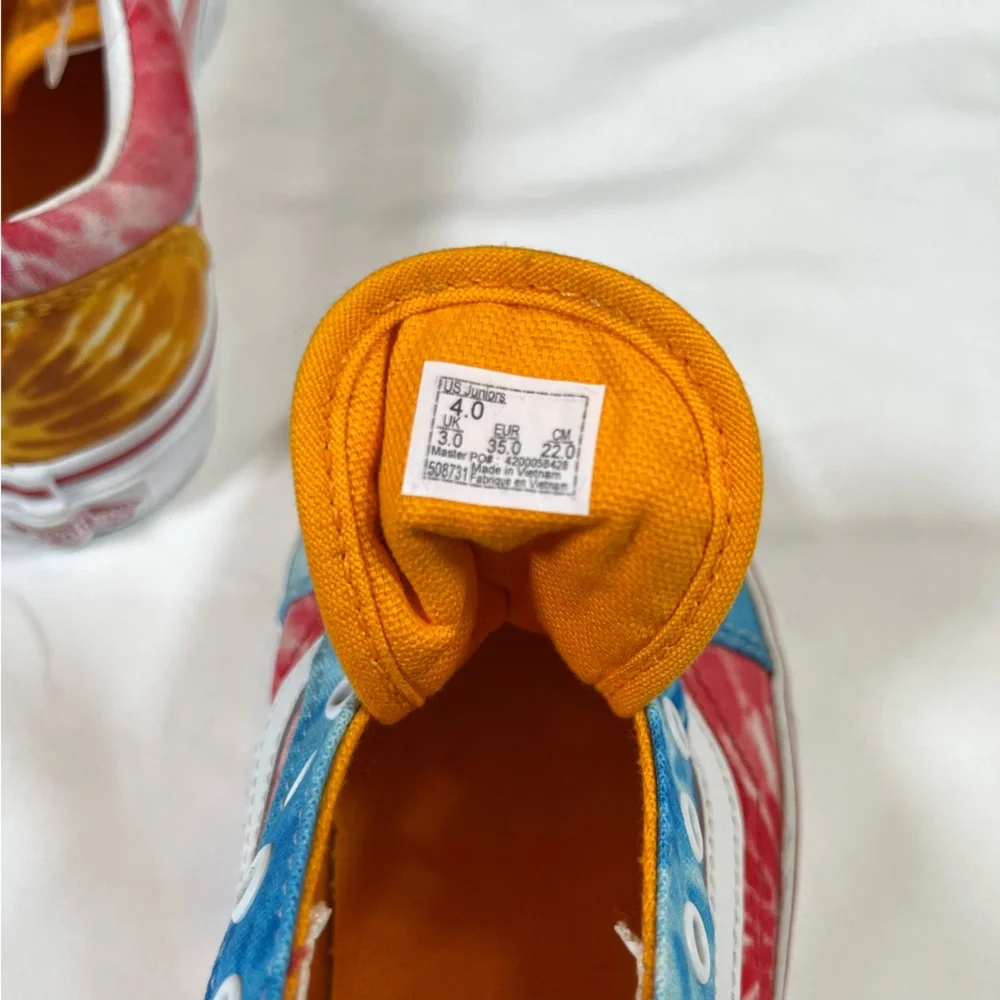 Vans Old School Unisex Juniors Tie Dye Block Multicolor Shoes Sz 4 Missing Lace‎